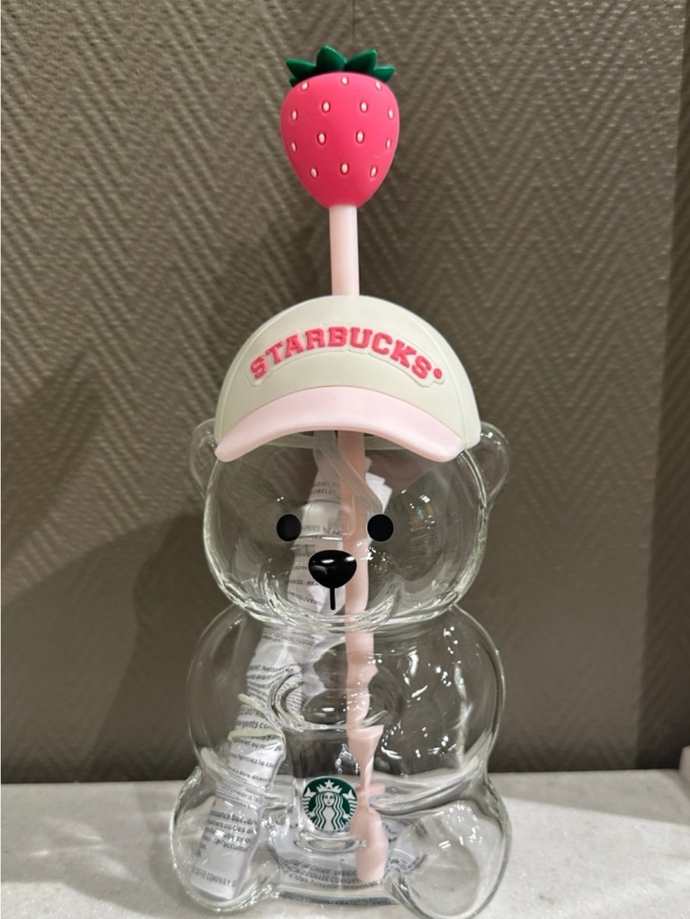 Starbucks Pink Bearista Cup With Strawberry Topper